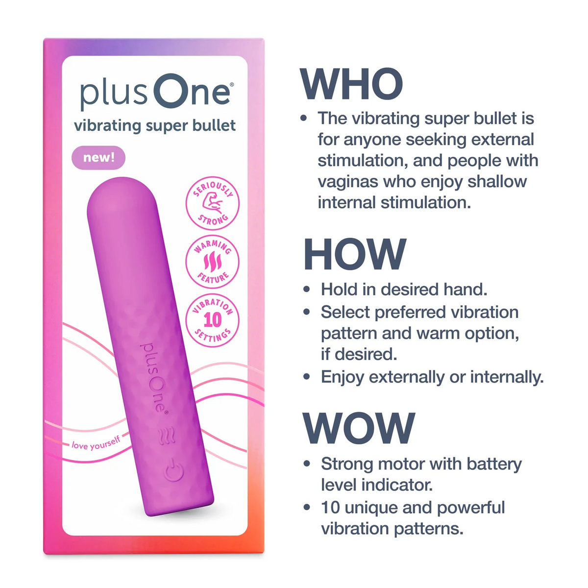 plusOne Super Bullet Vibrator — The Classic, Upgraded