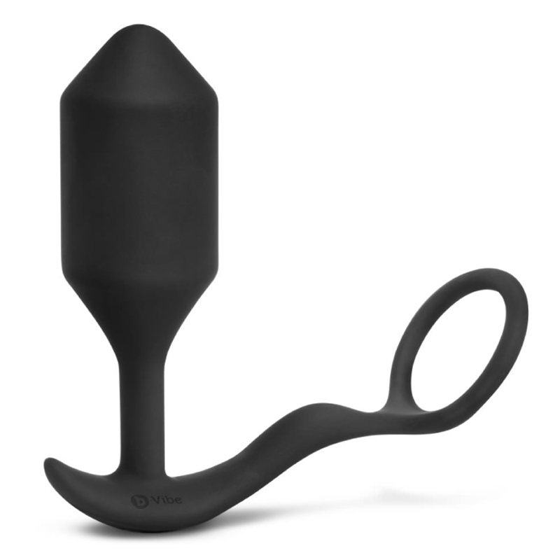 b-Vibe Vibrating Snug & Tug - 2-in-1 Vibrating Butt Plug & Cock Ring with 6 Patterns