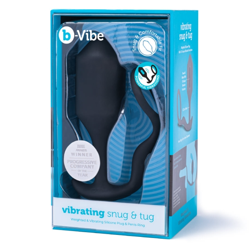 b-Vibe Vibrating Snug & Tug - 2-in-1 Vibrating Butt Plug & Cock Ring with 6 Patterns