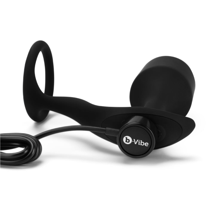 b-Vibe Vibrating Snug & Tug - 2-in-1 Vibrating Butt Plug & Cock Ring with 6 Patterns