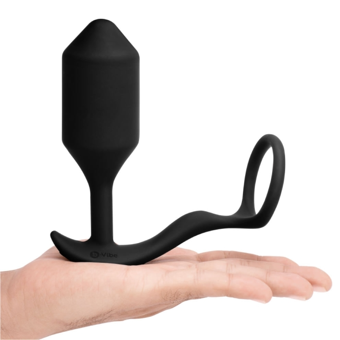 b-Vibe Vibrating Snug & Tug - 2-in-1 Vibrating Butt Plug & Cock Ring with 6 Patterns