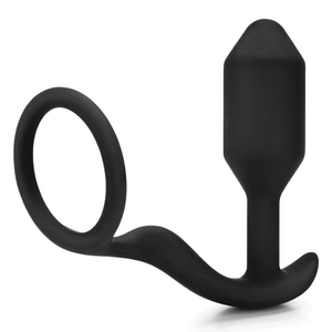 b-Vibe Snug & Tug - 2-in-1 Weighted Butt Plug & Penis Ring for Enhanced Pleasure