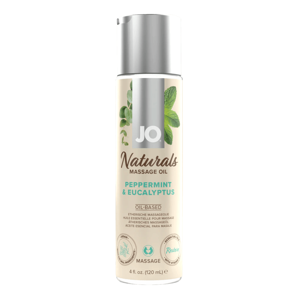 JO Lubricants - JO Naturals - Peppermint & Eucalyptus - Massage 4 floz / 120 mL - PlayLoveToys