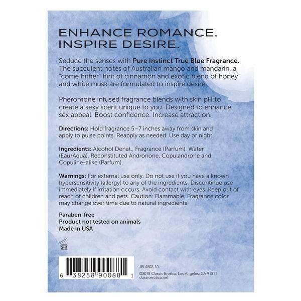 Pure Instinct - True Blue Pheromone Infused Fragrance .74oz | 22 mL - PlayLoveToys