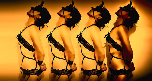 the image of a woman repeated four times