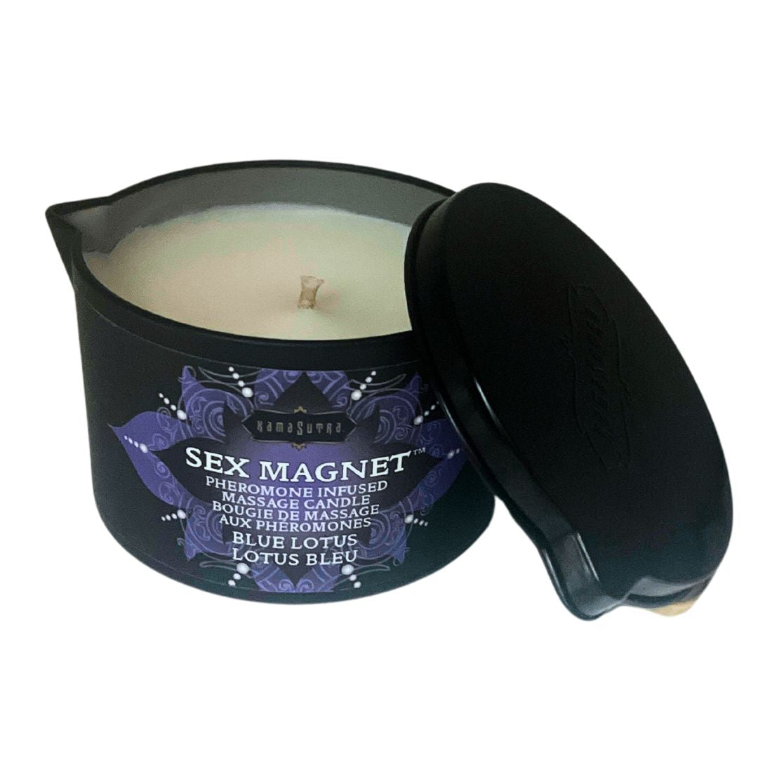 Sex Magnet Massage Candle Blue Lotus (with pour spout) 6 oz/170 g