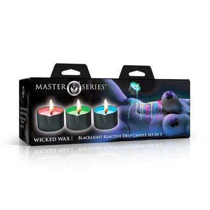 Wicked Wax Blacklight Reactive Drip Candle - Set of 3