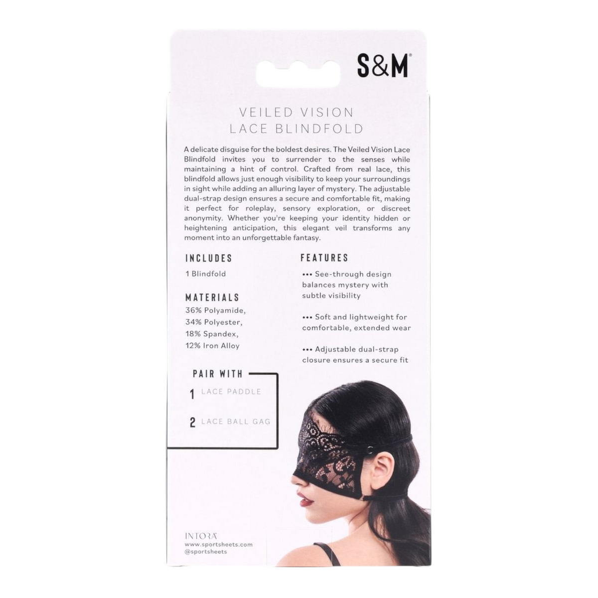 Veiled Vision Lace Blindfold - Black
