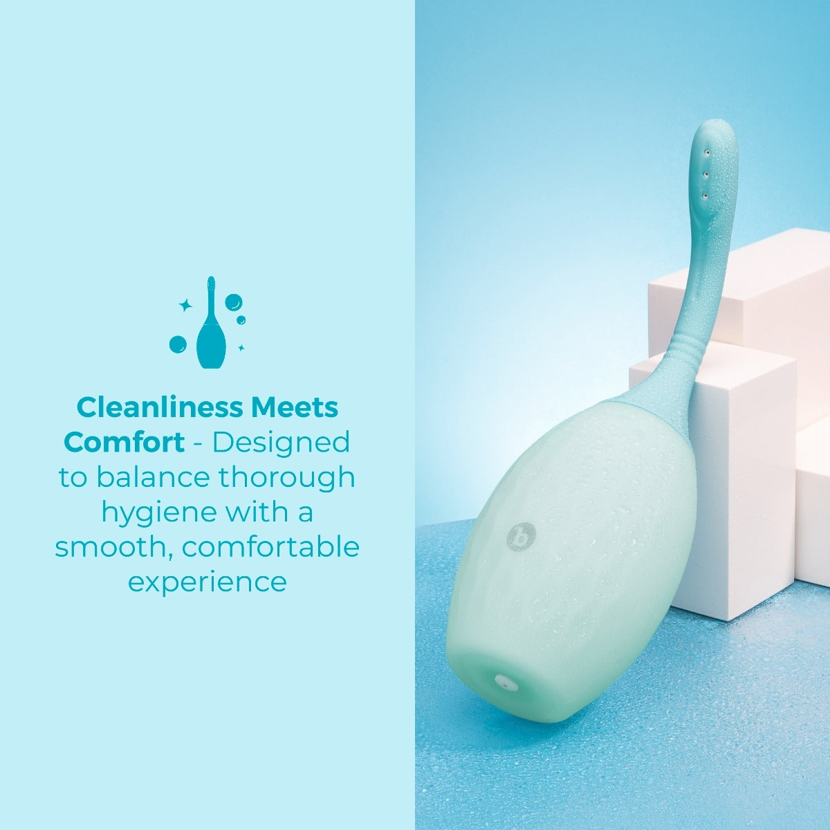 b-Vibe Silicone Flexflow Douche - Dual-Opening Anal Cleaner
