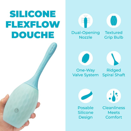 b-Vibe Silicone Flexflow Douche - Dual-Opening Anal Cleaner
