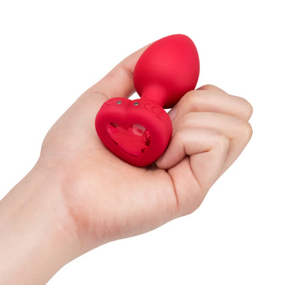 b-Vibe Plug anal vibrant en forme de cœur - Plug anal glamour orné de bijoux avec 15 modes de vibration 