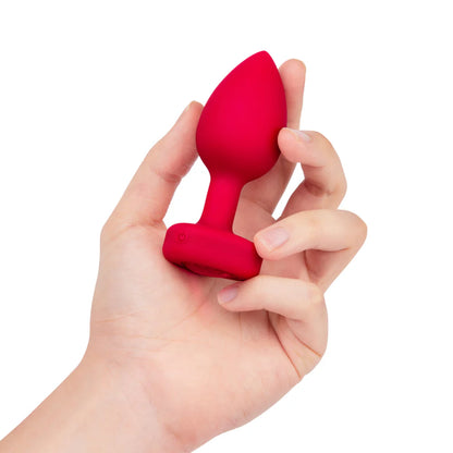 b-Vibe Plug anal vibrant en forme de cœur - Plug anal glamour orné de bijoux avec 15 modes de vibration 