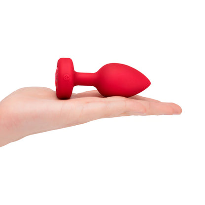 b-Vibe Plug anal vibrant en forme de cœur - Plug anal glamour orné de bijoux avec 15 modes de vibration 