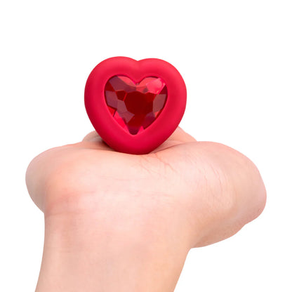 b-Vibe Plug anal vibrant en forme de cœur - Plug anal glamour orné de bijoux avec 15 modes de vibration 