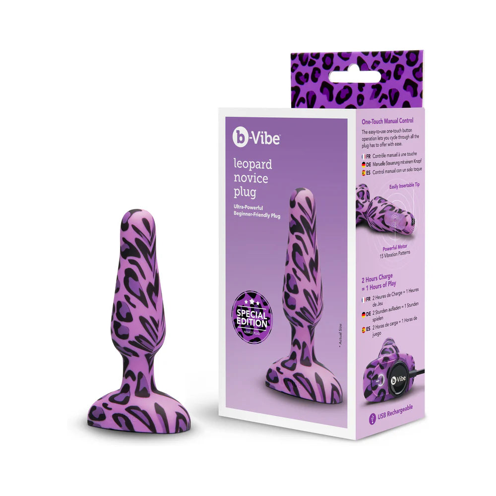 b-Vibe Novice Leopard Vibrating Plug - Beginner