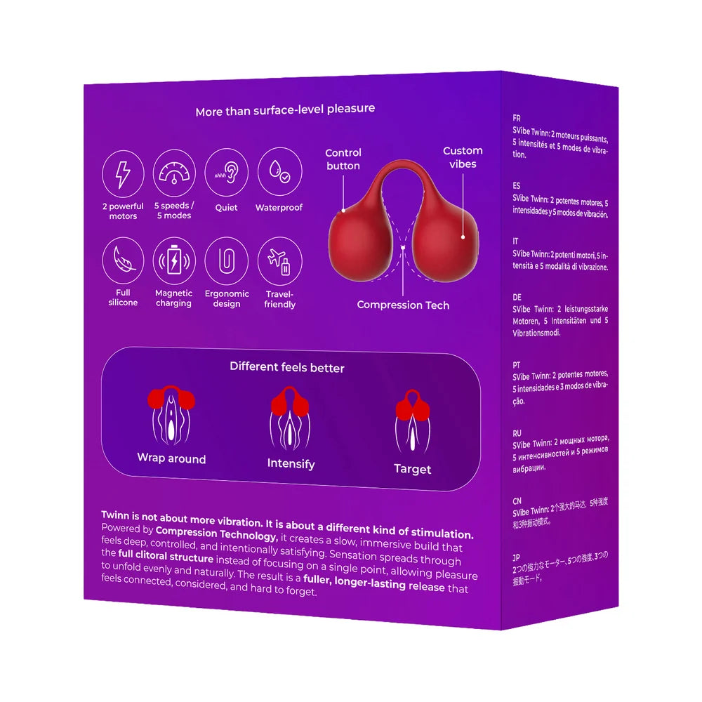 SVibe Snail TWINN — Clit Hugging Vibrator Cherry