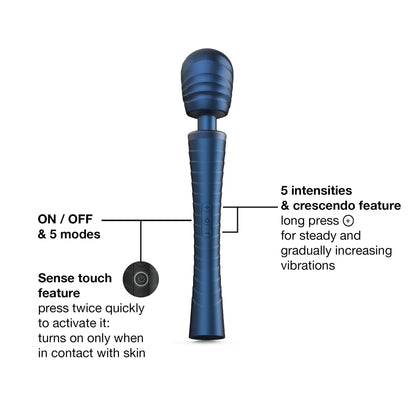 Man Wan Edgy Vibrating Wand - Stellar Blue