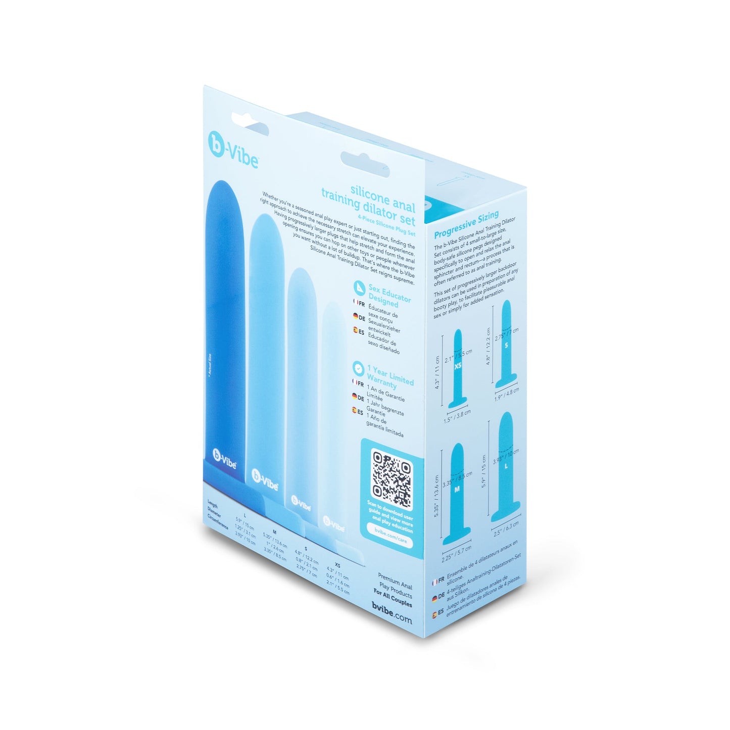 b-Vibe Silicone Anal Training Dilator Set - Progressive Sizes
