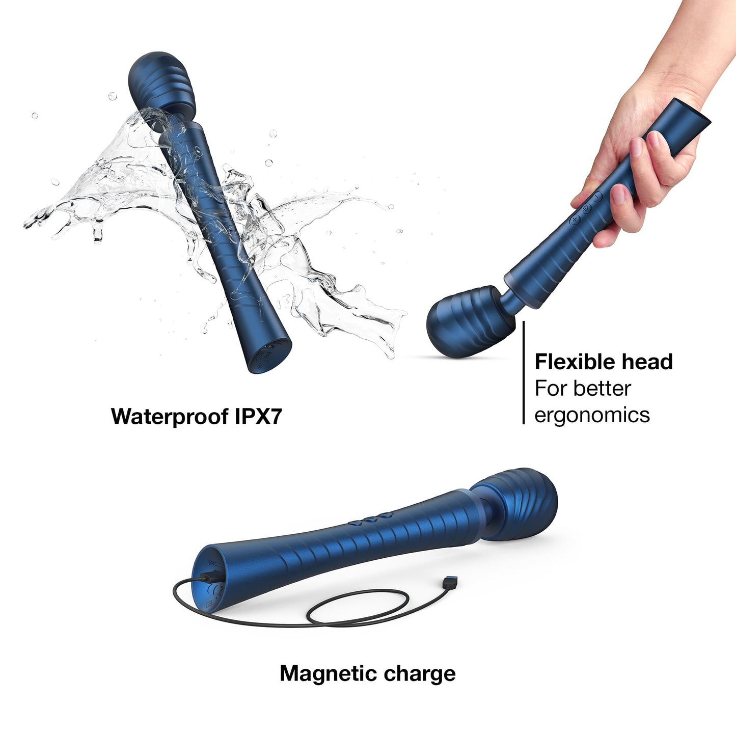 Man Wan Edgy Vibrating Wand - Stellar Blue