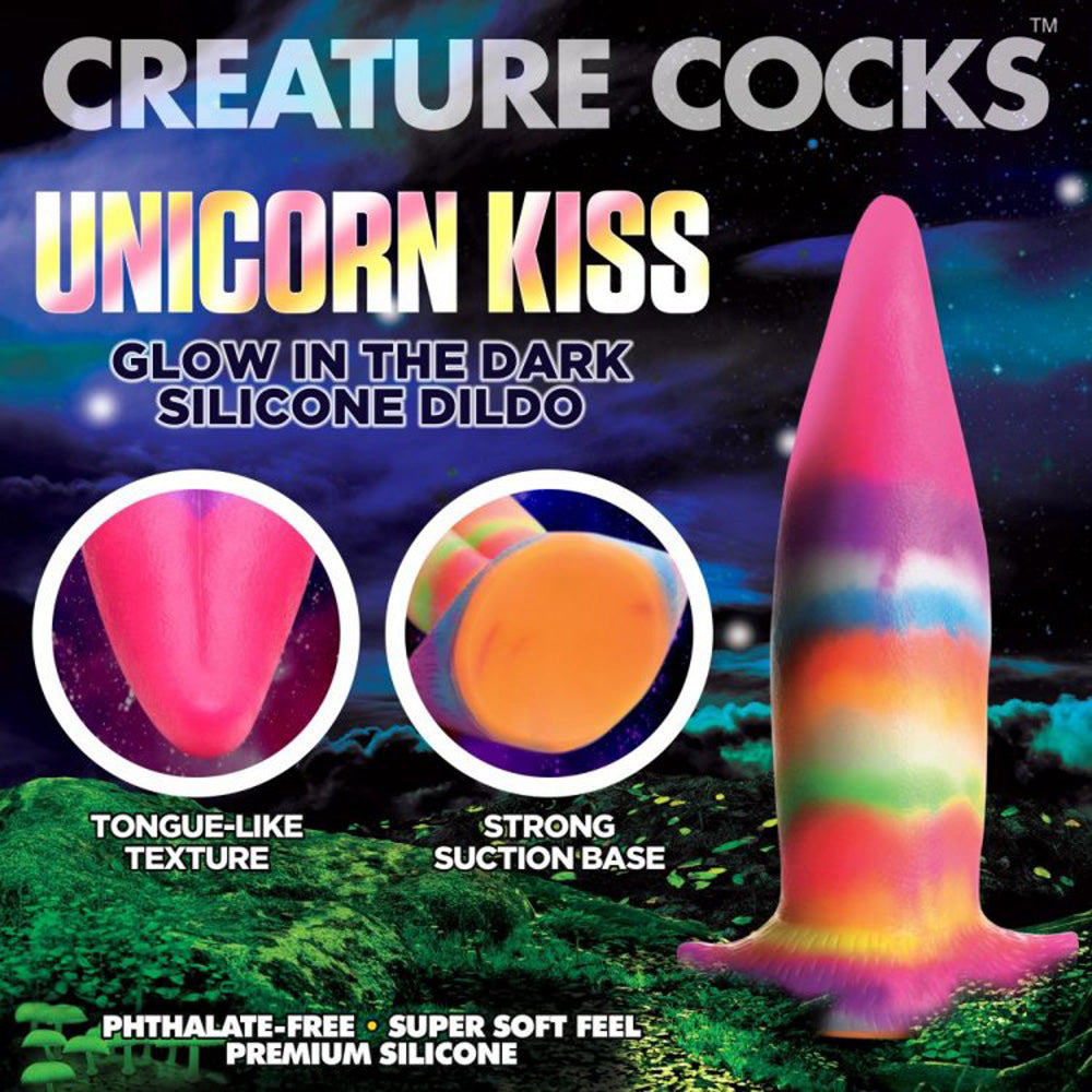 Creature Cocks Unicorn Kiss - Glow-in-the-Dark Tongue Fantasy Dildo