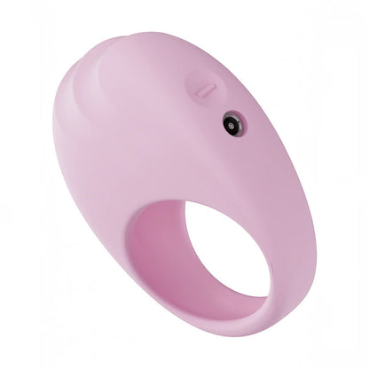 A light pink silicone ring-shaped device with a small black camera lens on the upper surface, shown against a plain white background.