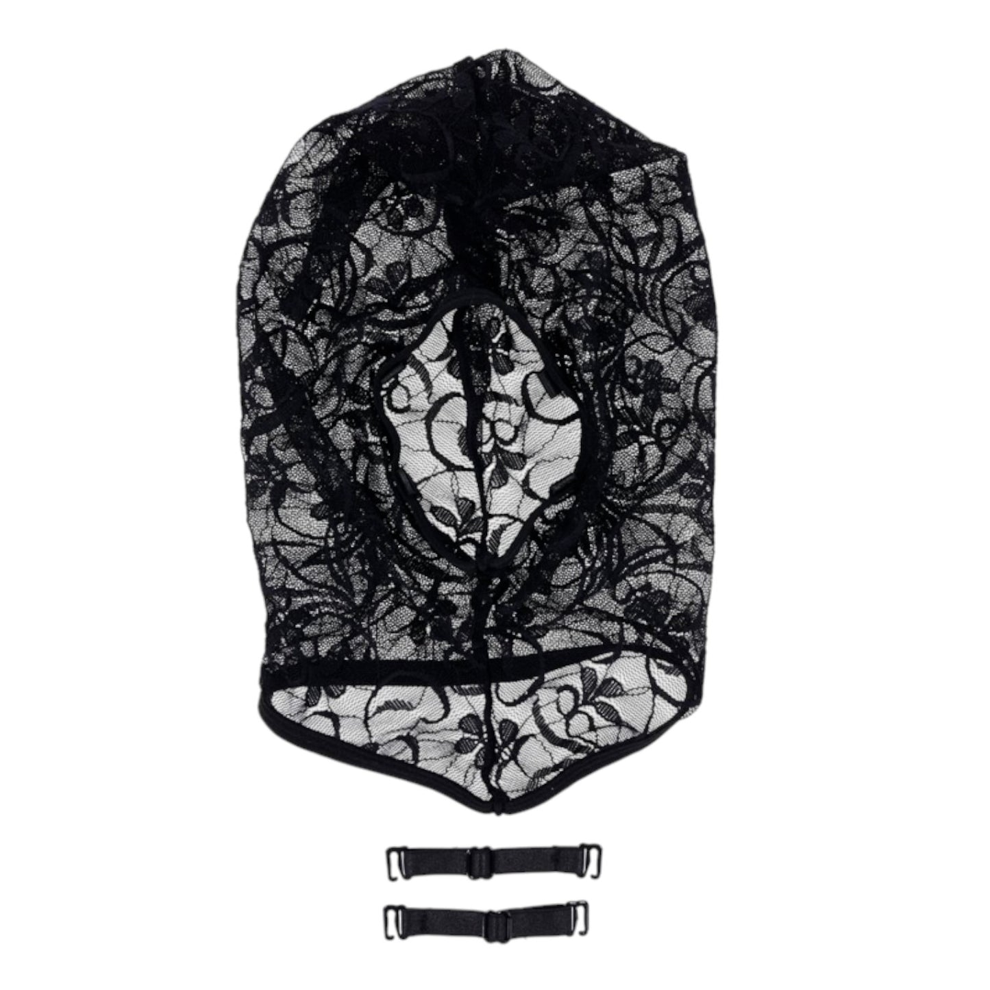 Sex & Mischief Lace Hush Hood - Black Sheer Floral
