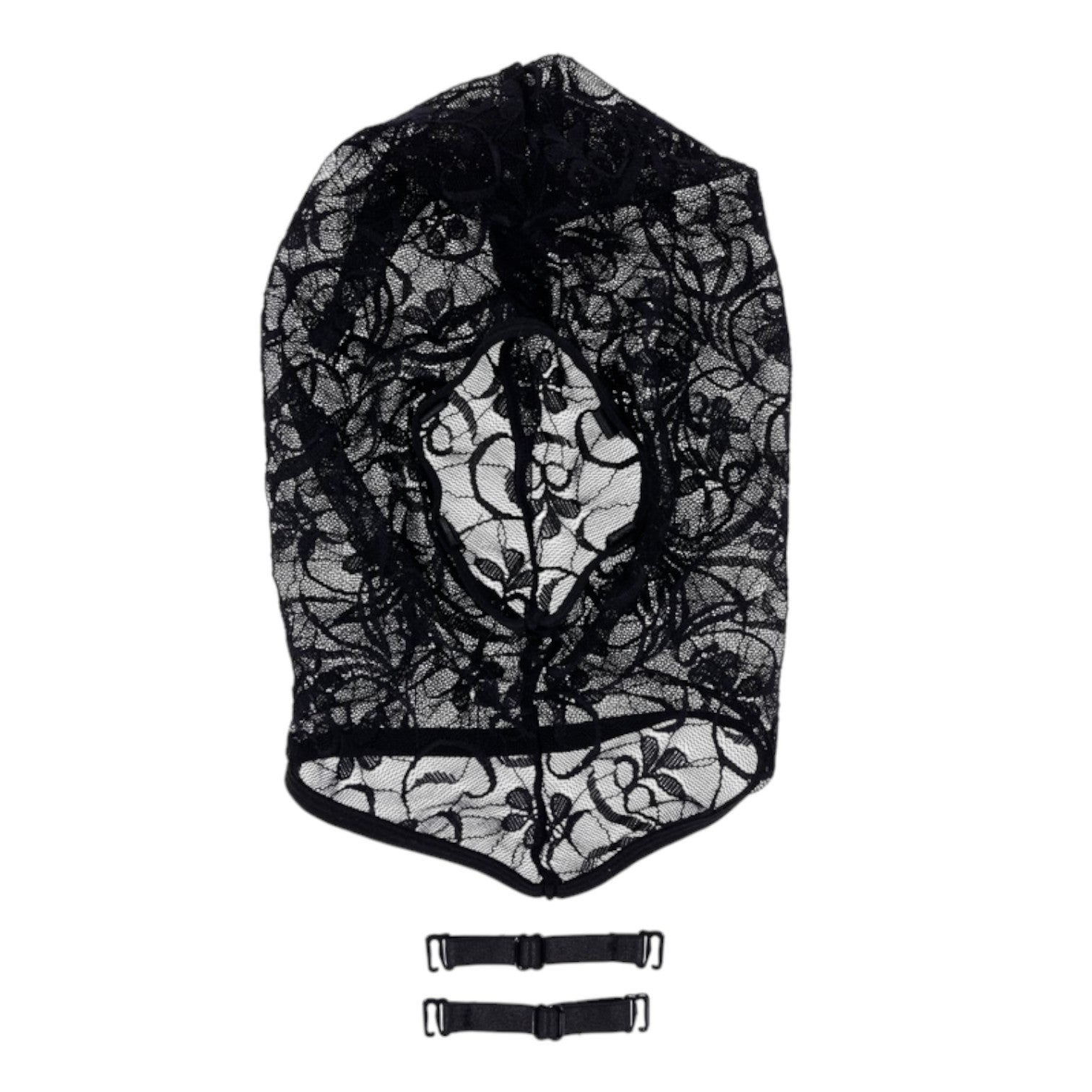 Sex & Mischief Lace Hush Hood - Black Sheer Floral