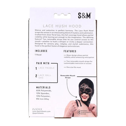 Sex & Mischief Lace Hush Hood - Black Sheer Floral