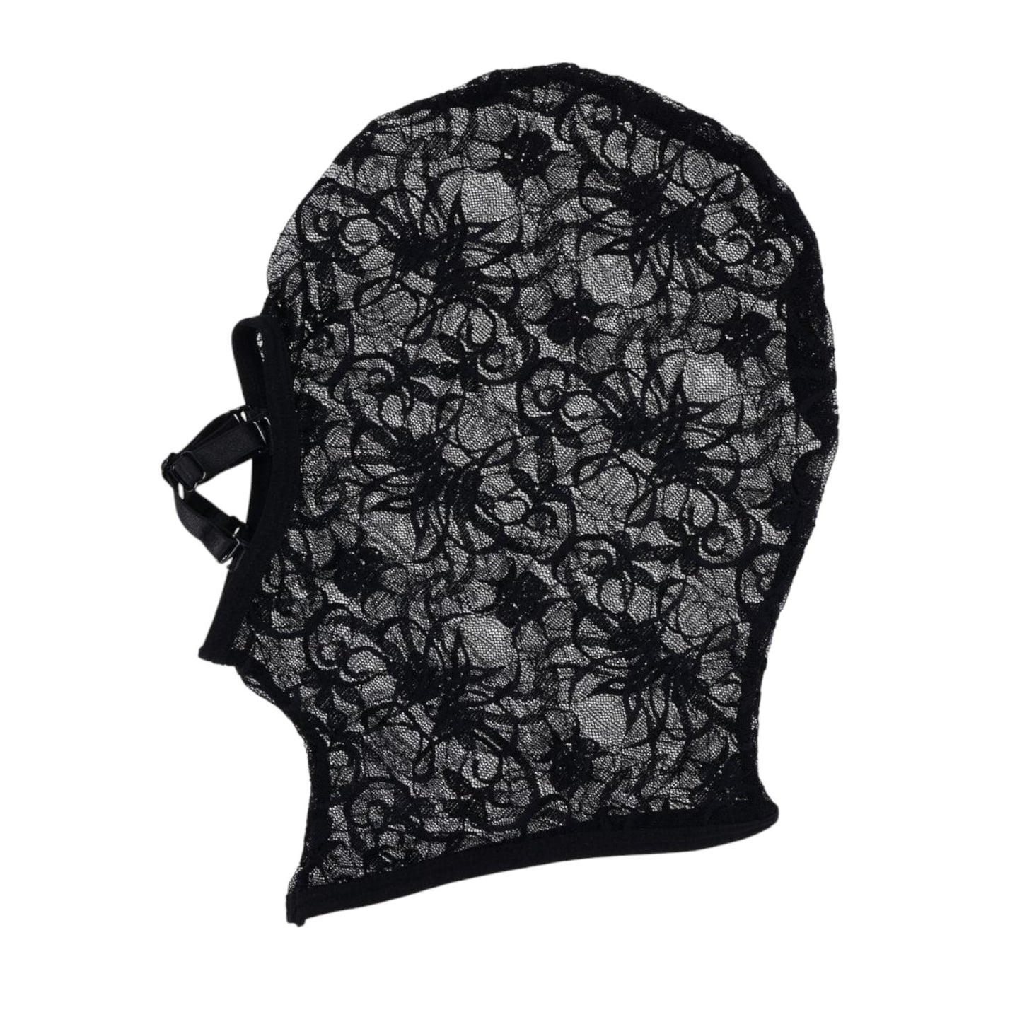 Sex & Mischief Lace Hush Hood - Black Sheer Floral