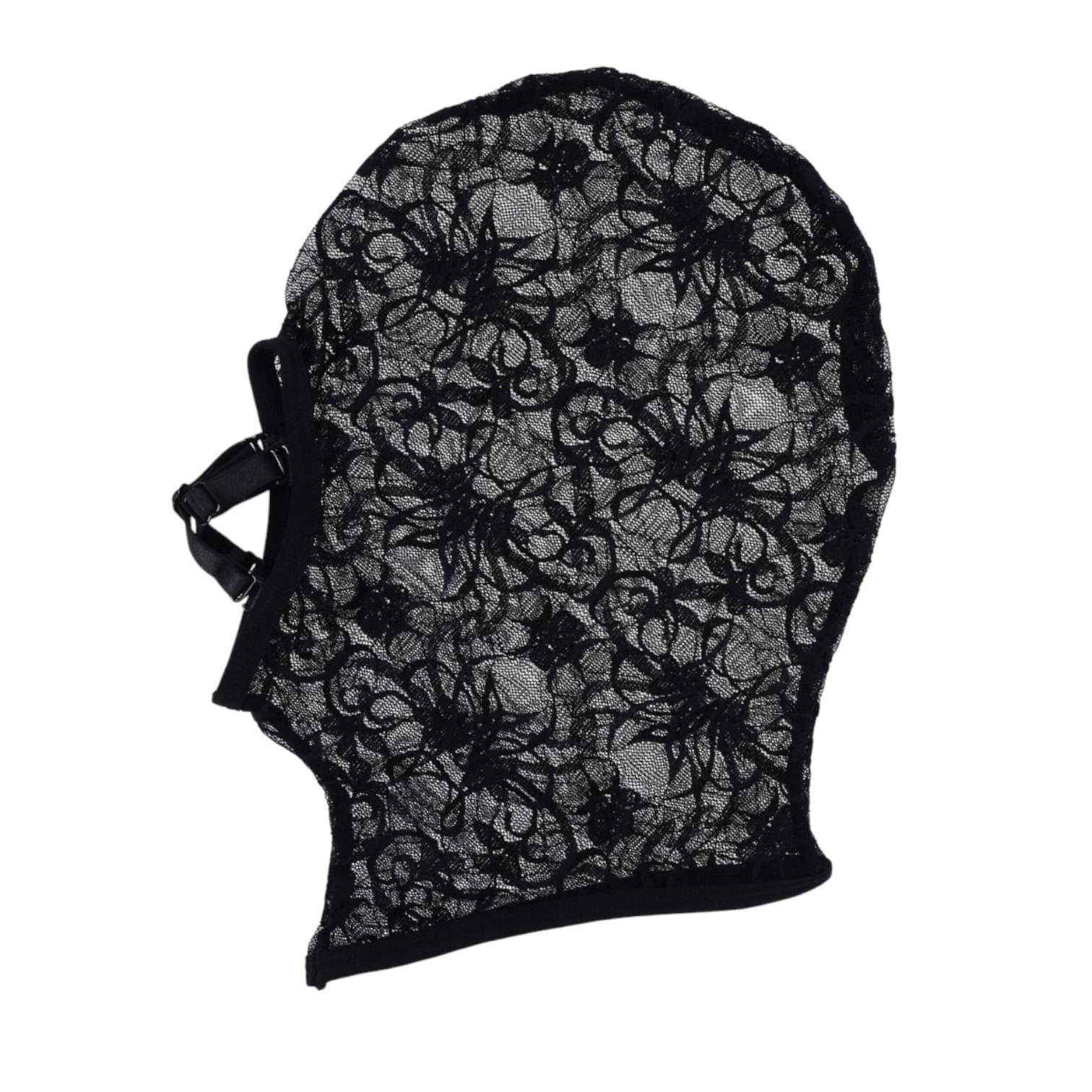 Sex & Mischief Lace Hush Hood - Black Sheer Floral