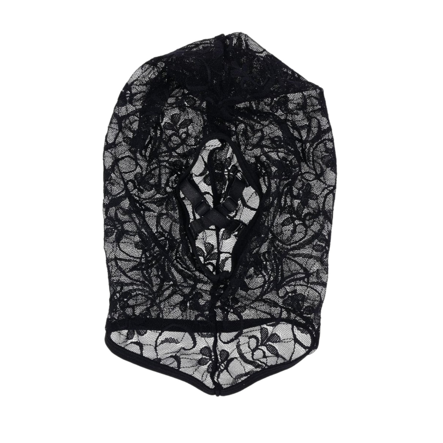 Sex & Mischief Lace Hush Hood - Black Sheer Floral