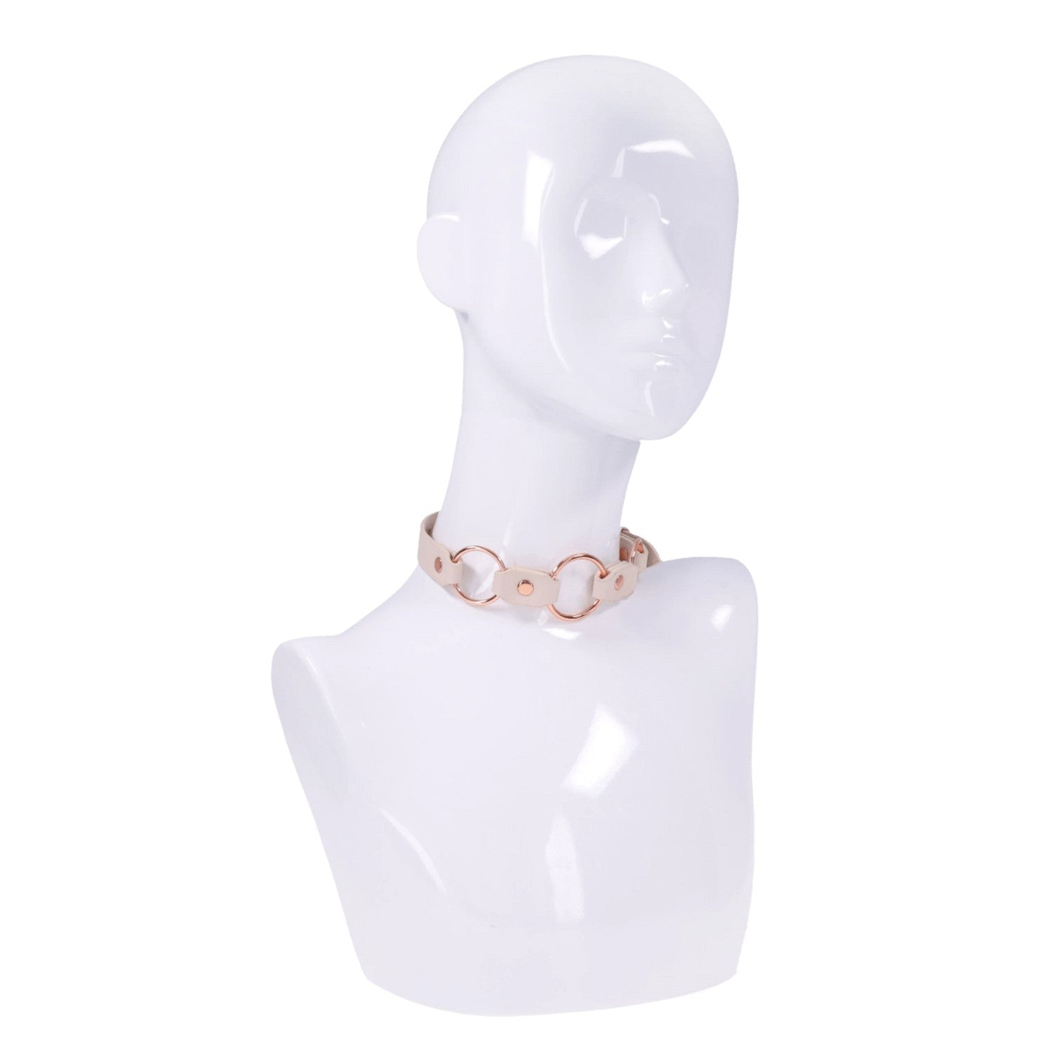 Sex & Mischief Peaches 'N CreaMe Ring Day Collar - Rose Gold Faux Leather