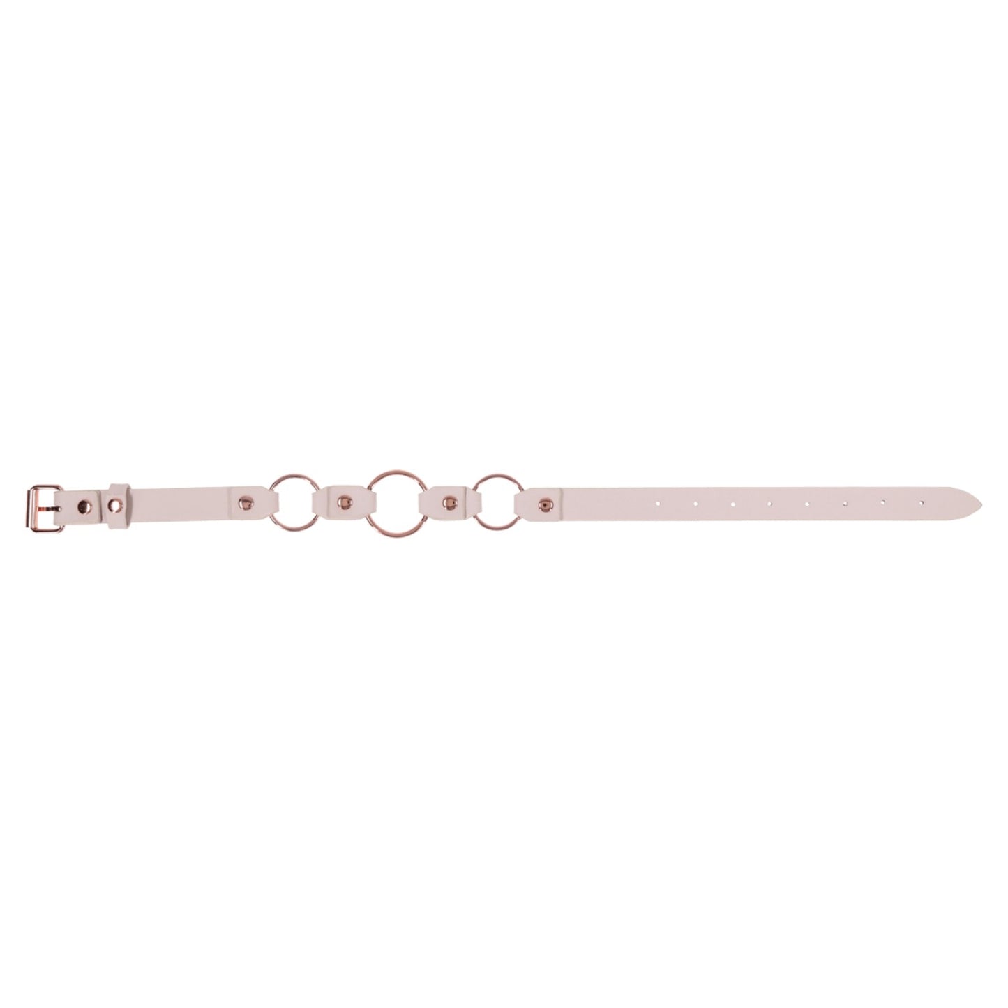 Sex & Mischief Peaches 'N CreaMe Ring Day Collar - Rose Gold Faux Leather