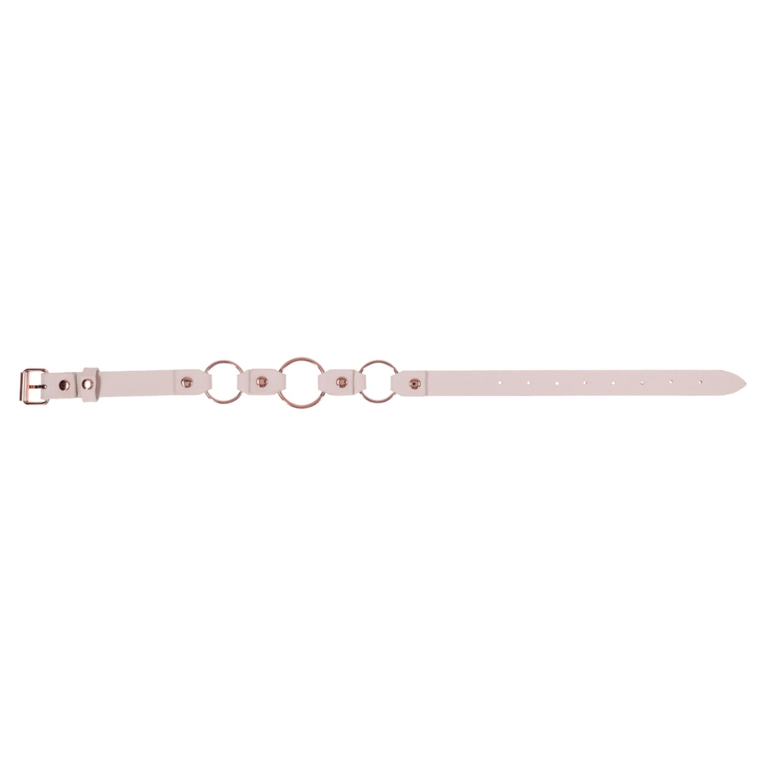 Sex & Mischief Peaches 'N CreaMe Ring Day Collar - Rose Gold Faux Leather