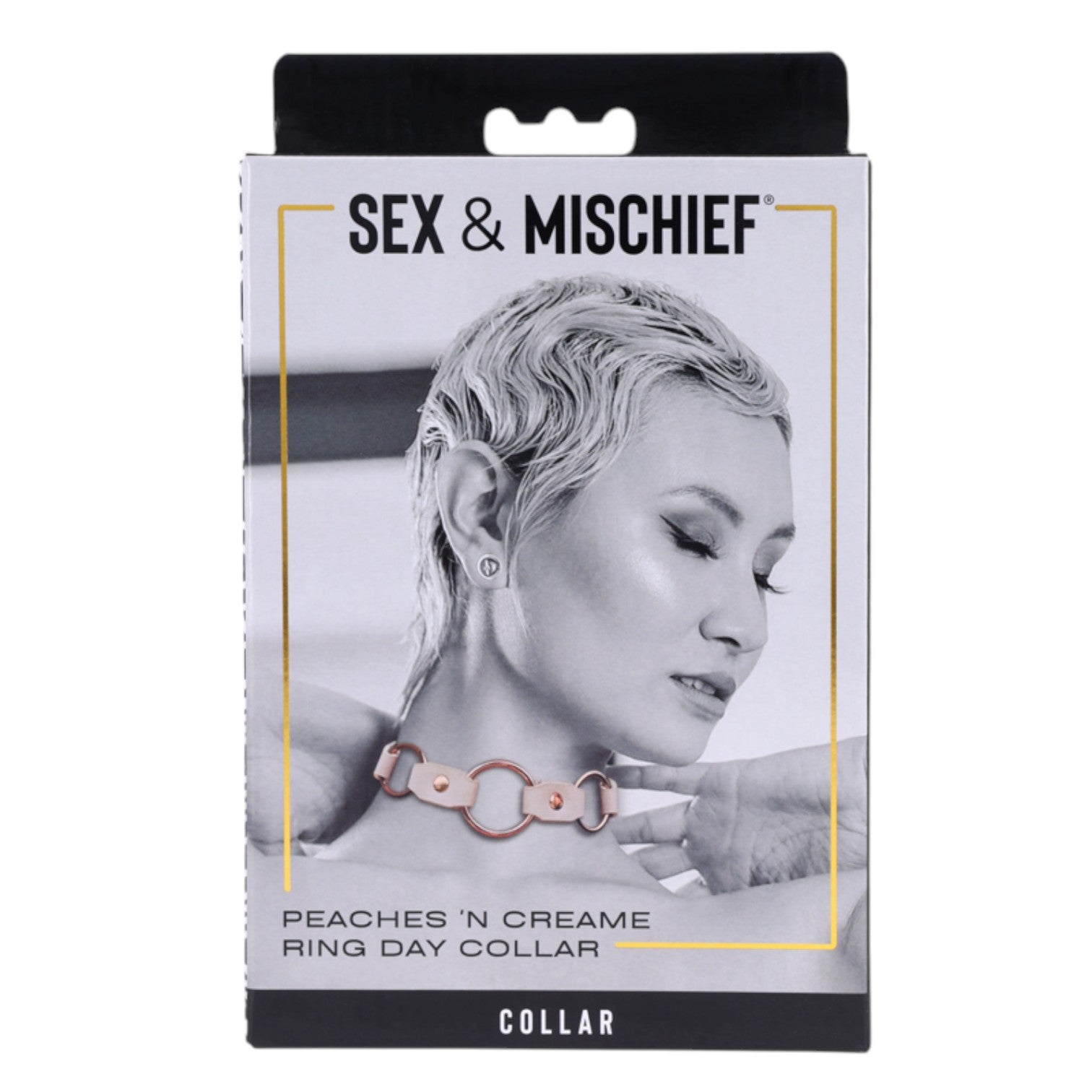 Sex & Mischief Peaches 'N CreaMe Ring Day Collar - Rose Gold Faux Leather