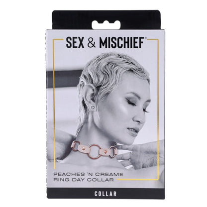 Sex & Mischief Peaches 'N CreaMe Ring Day Collar - Rose Gold Faux Leather