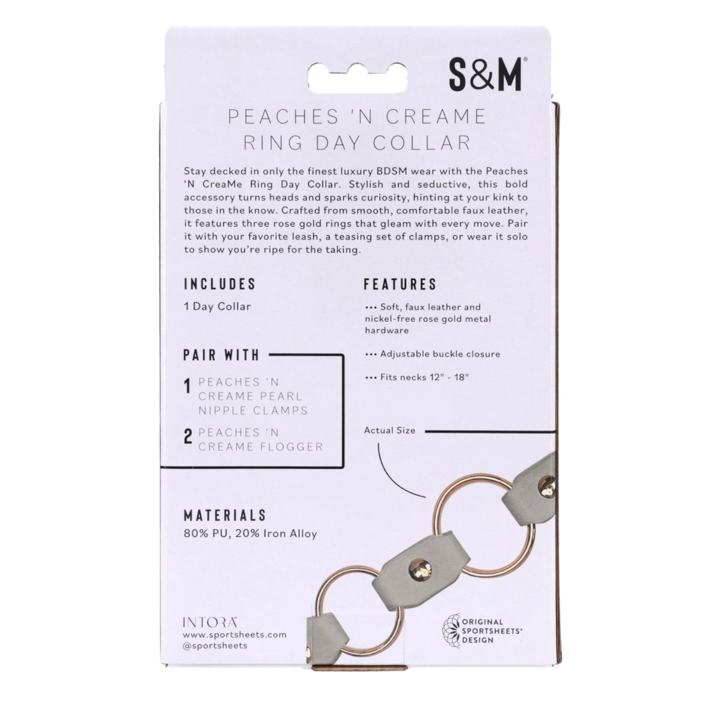 Sex & Mischief Peaches 'N CreaMe Ring Day Collar - Rose Gold Faux Leather