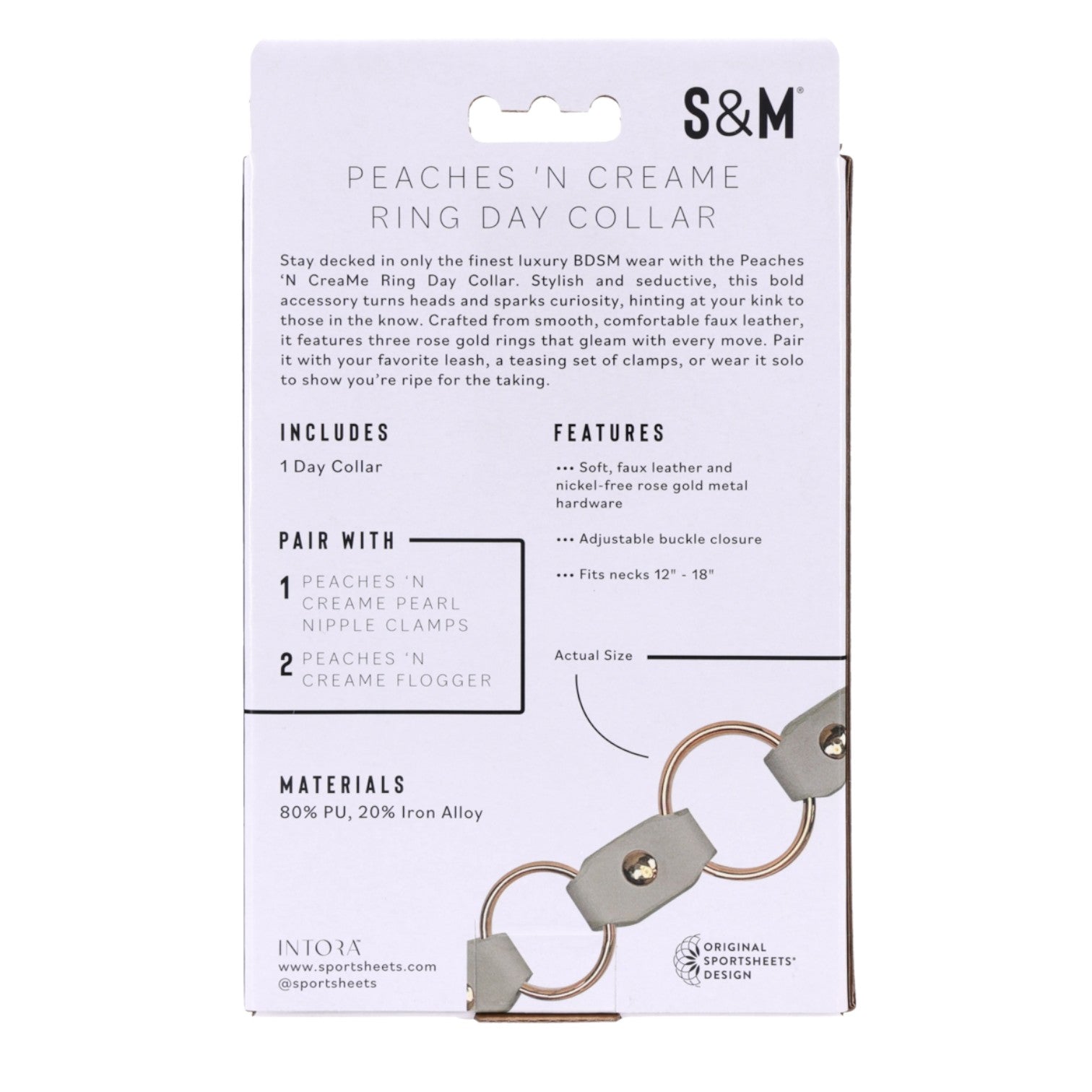 Sex & Mischief Peaches 'N CreaMe Ring Day Collar - Rose Gold Faux Leather