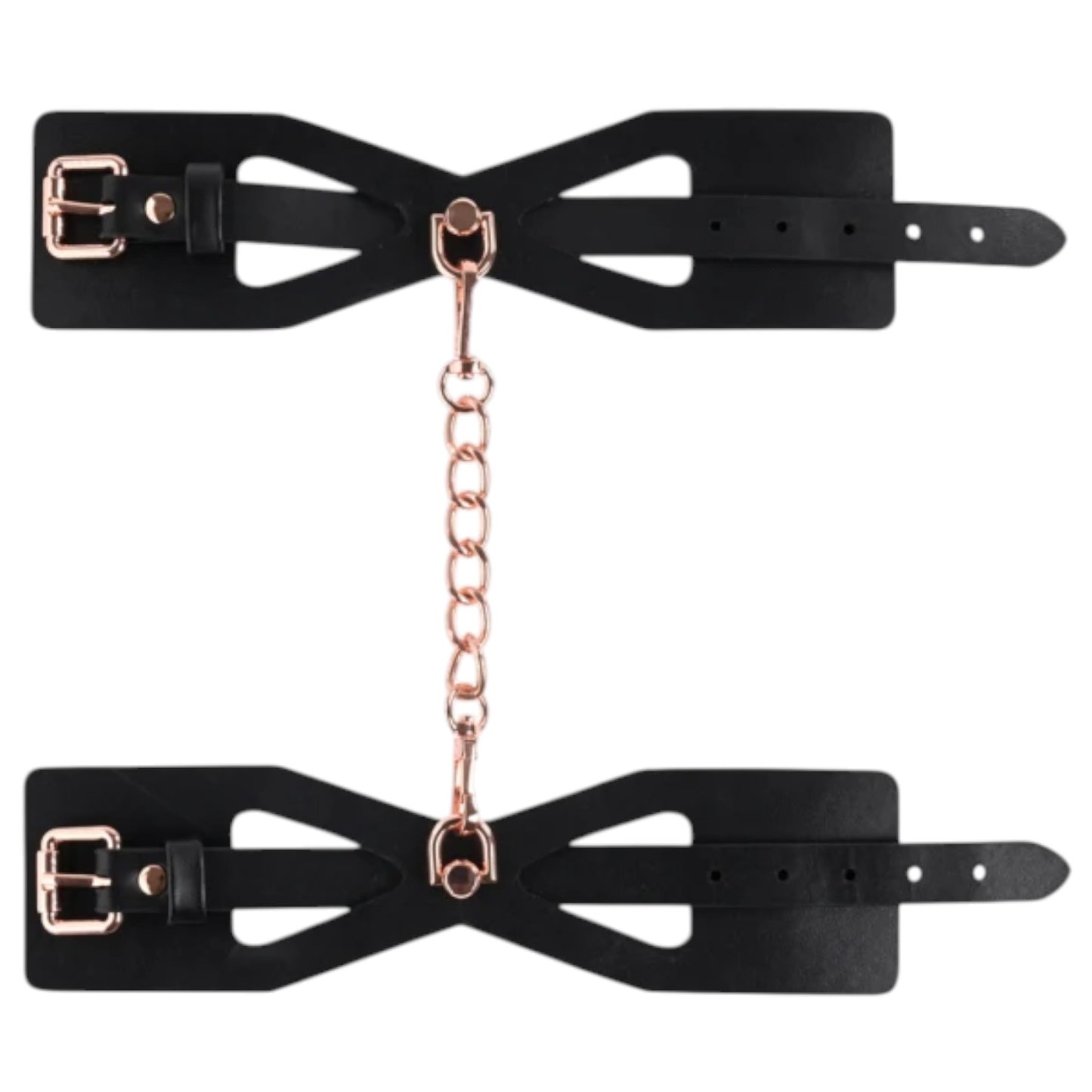 Sex & Mischief Brat Handcuffs - Rose Gold & Black