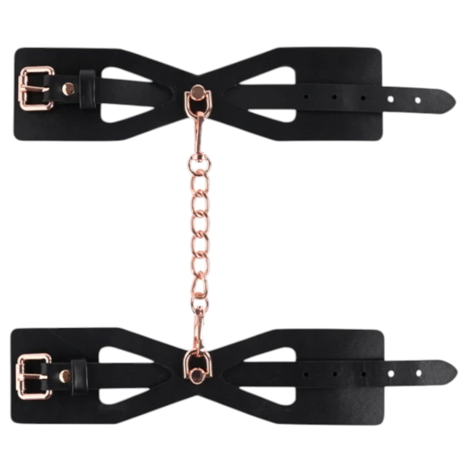 Sex & Mischief Brat Handcuffs - Rose Gold & Black