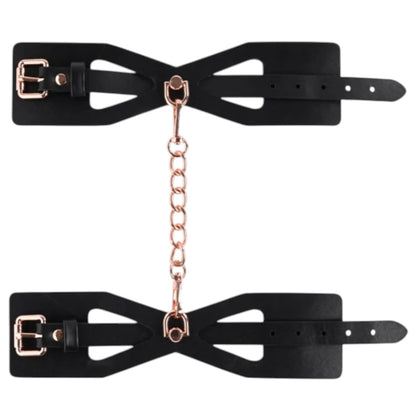 Sex & Mischief Brat Handcuffs - Rose Gold & Black