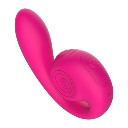 Vibrador PlayLoveToys SVibe GIZI Lite color rosa dragonfruit de silicona suave con diseño ergonómico de doble motor