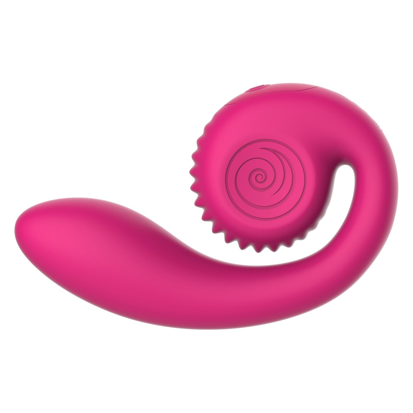 Vibrador PlayLoveToys SVibe Snail GIZI Lite de silicona color rosa dragonfruit con diseño ergonómico en espiral