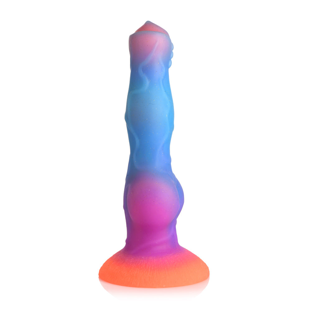 Creature Cocks Space Glow - Cosmic Wolf Glow-in-the-Dark Silicone Dildo