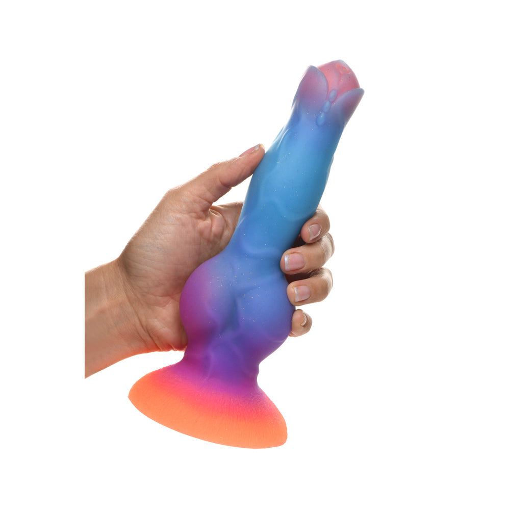 Creature Cocks Space Glow - Cosmic Wolf Glow-in-the-Dark Silicone Dildo