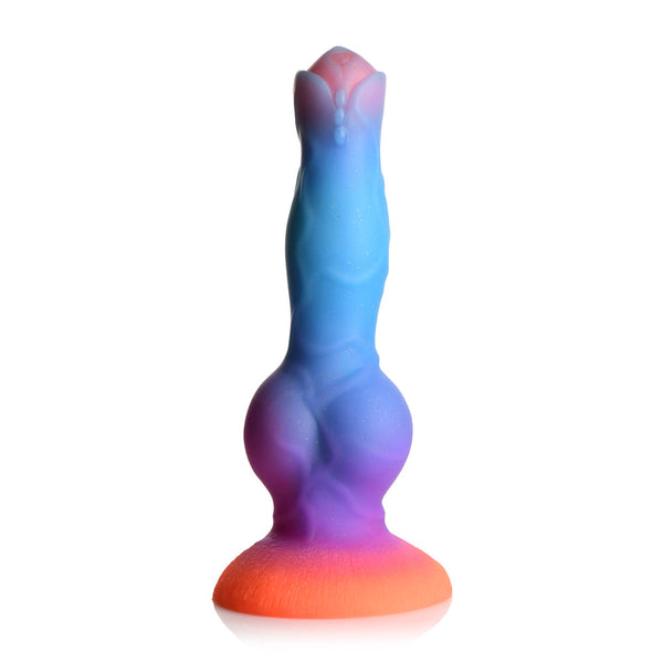 Creature Cocks Space Glow - Cosmic Wolf Glow-in-the-Dark Silicone Dildo