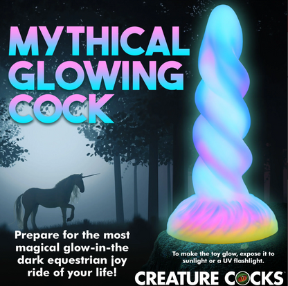 Creature Cocks Moon Rider - Glow-in-the-Dark Unicorn Horn Dildo