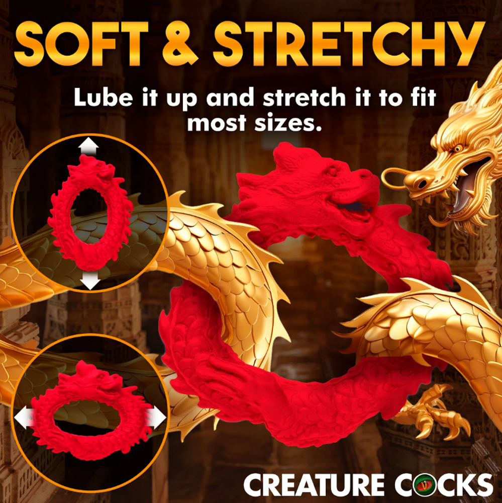Creature Cocks Rise of the Dragon - Red Dragon Fantasy Silicone Cock Ring