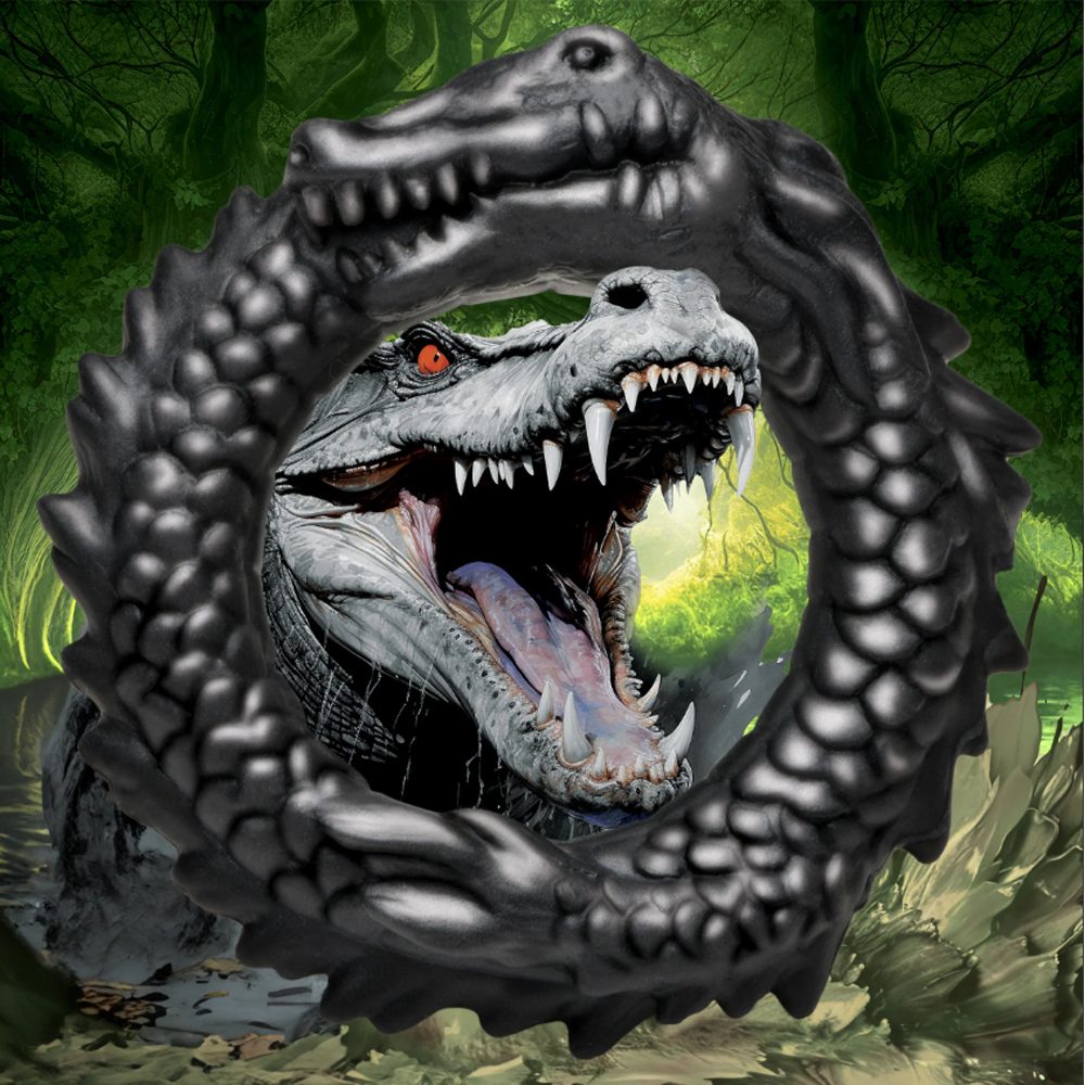 Creature Cocks Black Caiman - Fantasy Silicone Cock Ring