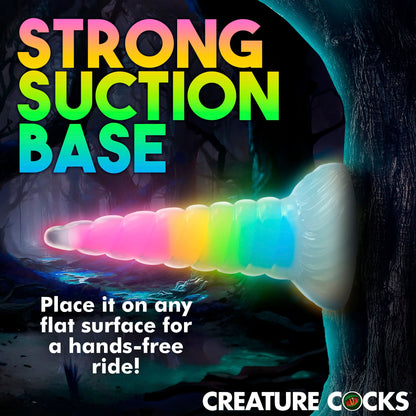 Creature Cocks Uni-Glow - Glow-in-the-Dark Rainbow Unicorn Horn Dildo